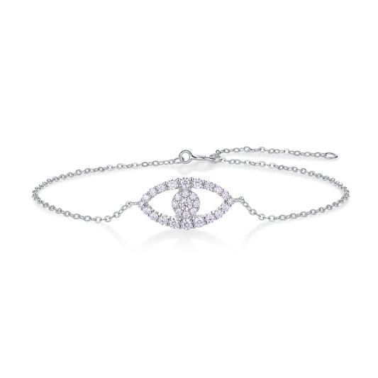 Wish Fairy Moissanite Platinum-Plated Sterling Silver Bracelet