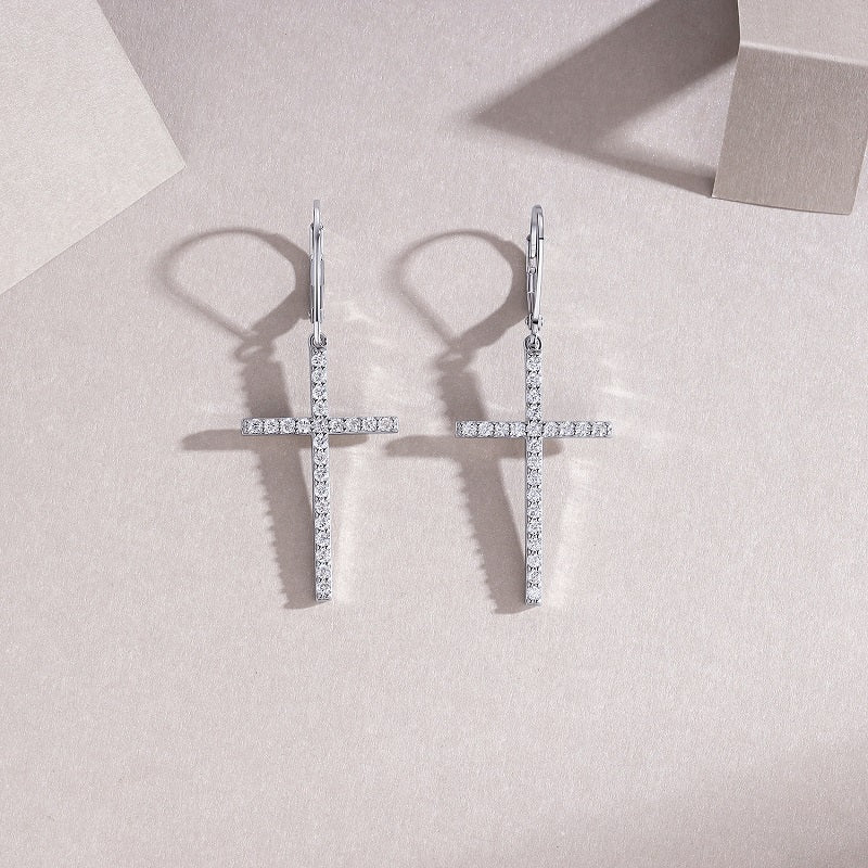 Brilliant Moissanite Platinum-Plated Sterling Silver Stud Earrings