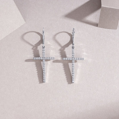 Brilliant Moissanite Platinum-Plated Sterling Silver Stud Earrings