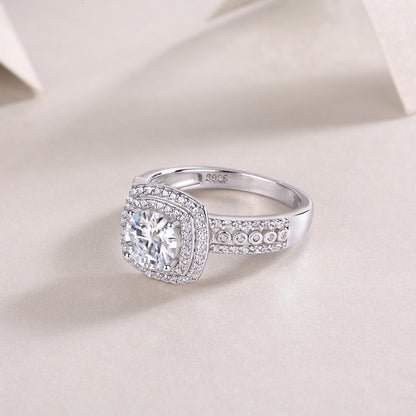 French Holiday — 1-Carat Moissanite Wedding Ring Set in S925 Sterling Silver with Platinum Finish