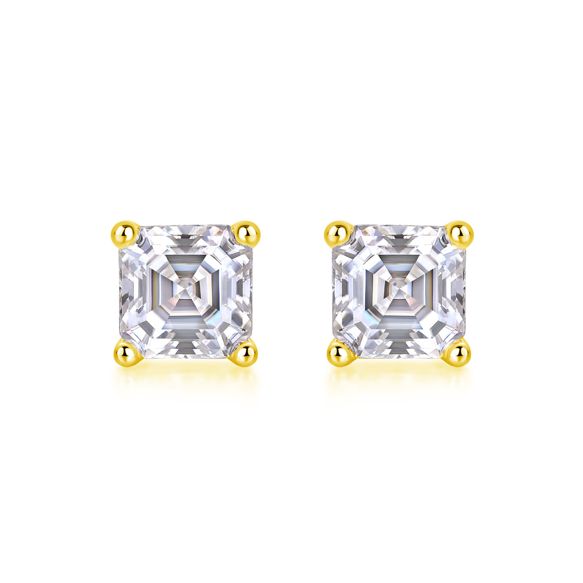 Unrestrained Moissanite Platinum-Plated Sterling Silver Stud Earrings