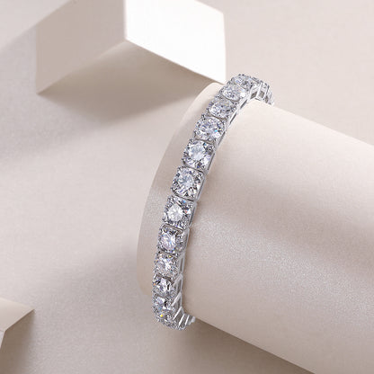 Large Gravitational Pull — Refined S925 Silver Bracelet with Premium Moissanite