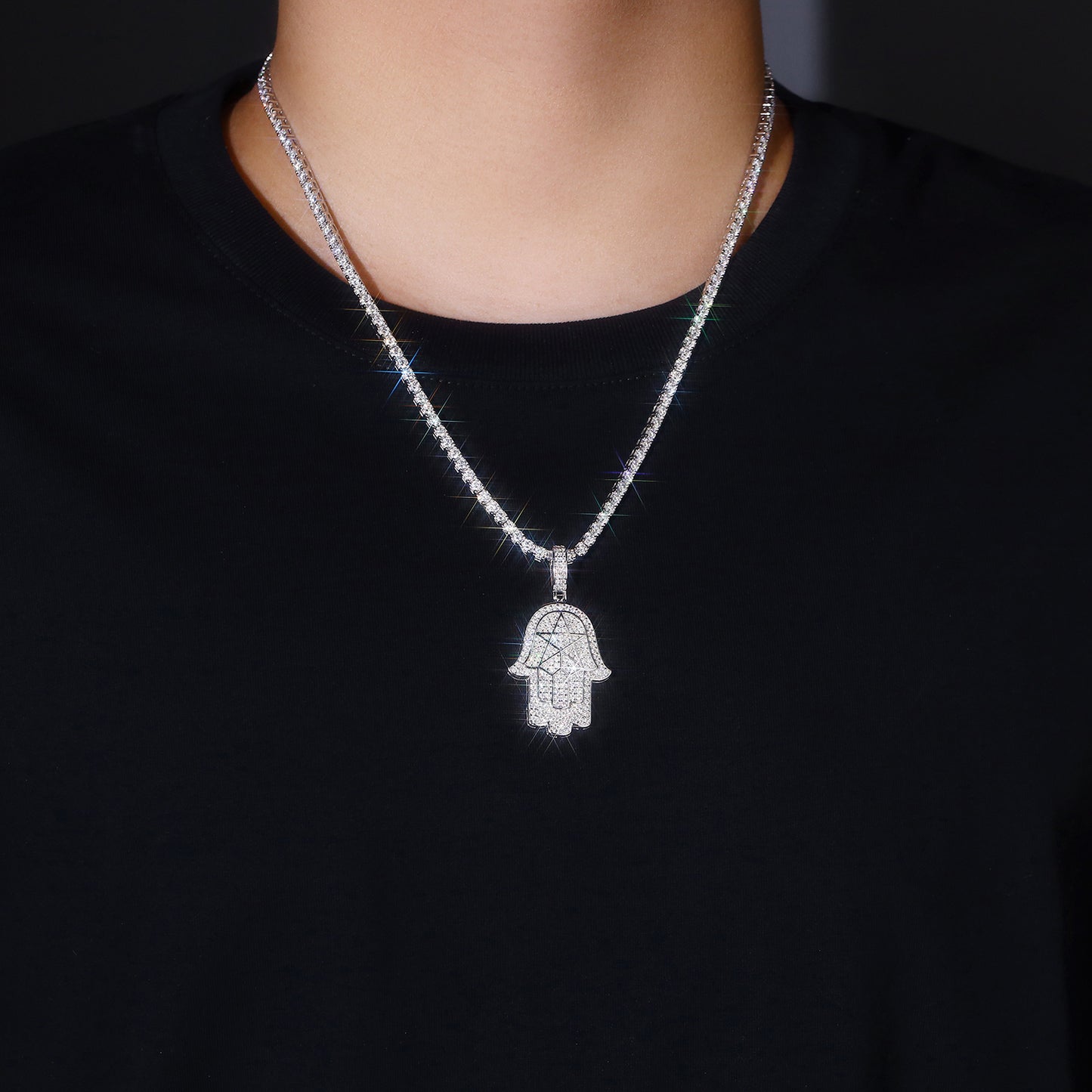 Luxurious S925 Silver Pendant Necklace with Premium Moissanite and Platinum Plating