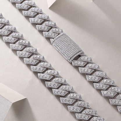 Jinba Legend — S925 Sterling Silver Pendant Necklace & Collar Chain Set with Premium Moissanite