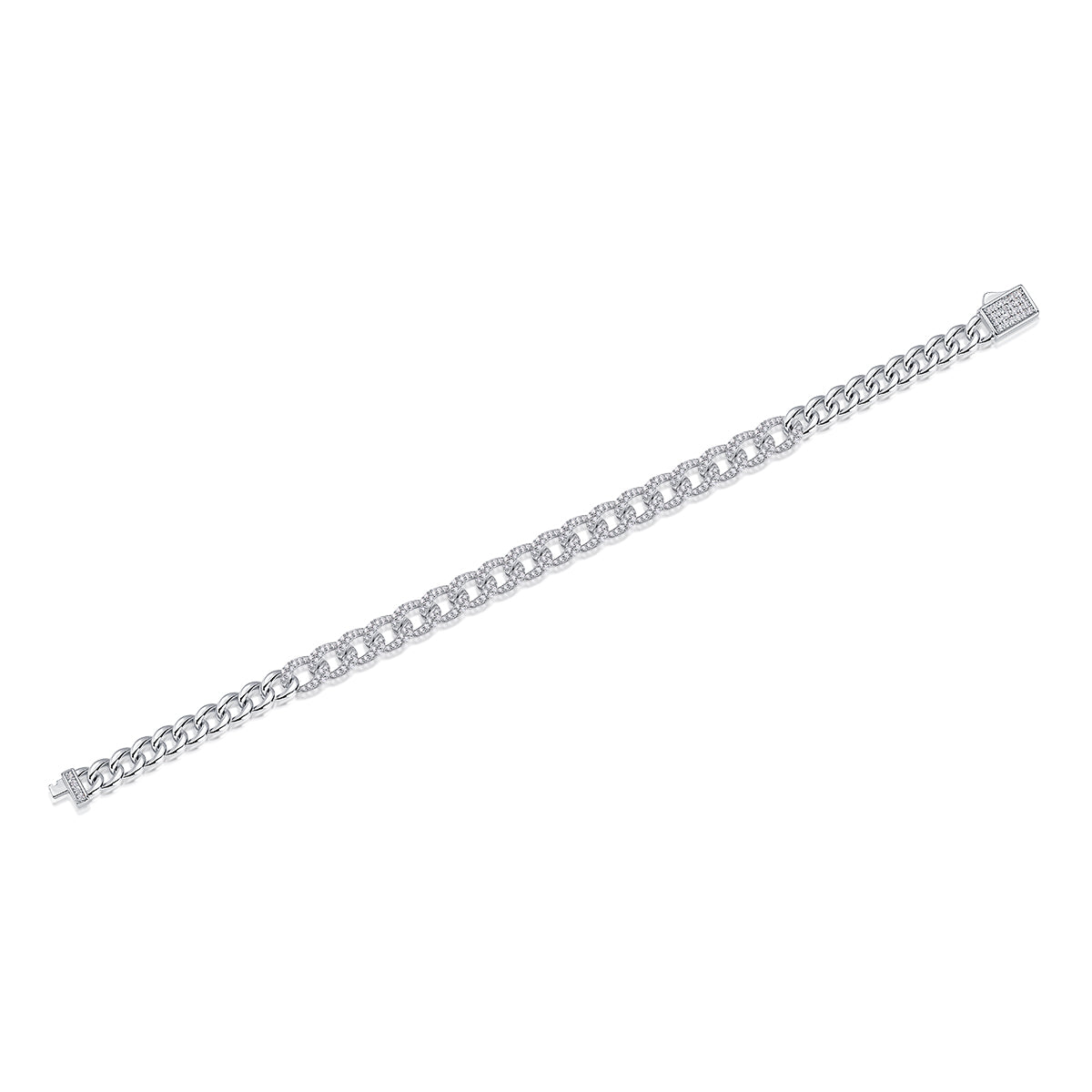 Moissanite Premium Silver Bracelet – Platinum-Plated S925 Silver