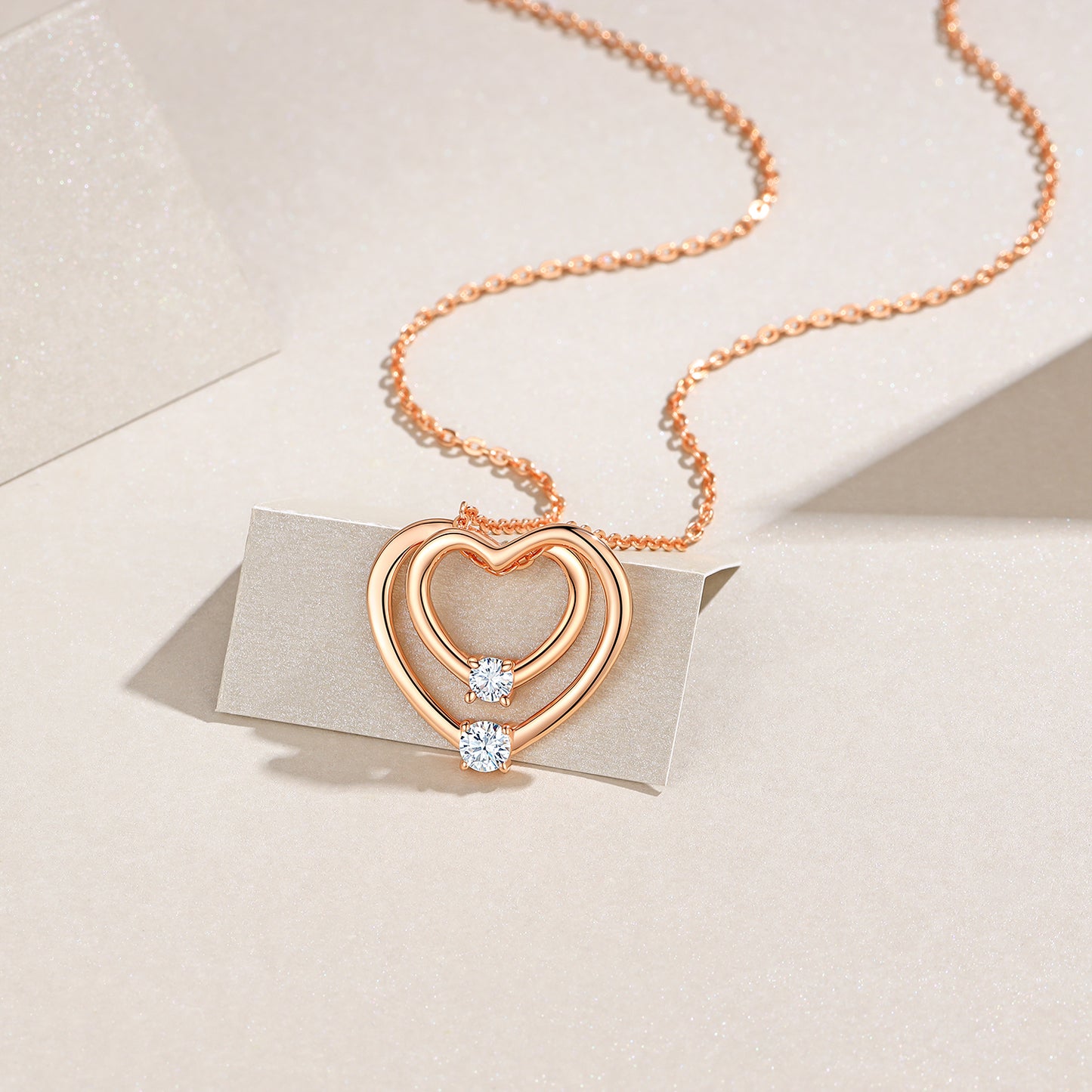 Moissanite Signature Pendant Necklace – Platinum-Plated S925 Silver