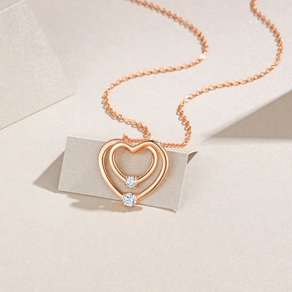 Moissanite Signature Pendant Necklace – Platinum-Plated S925 Silver