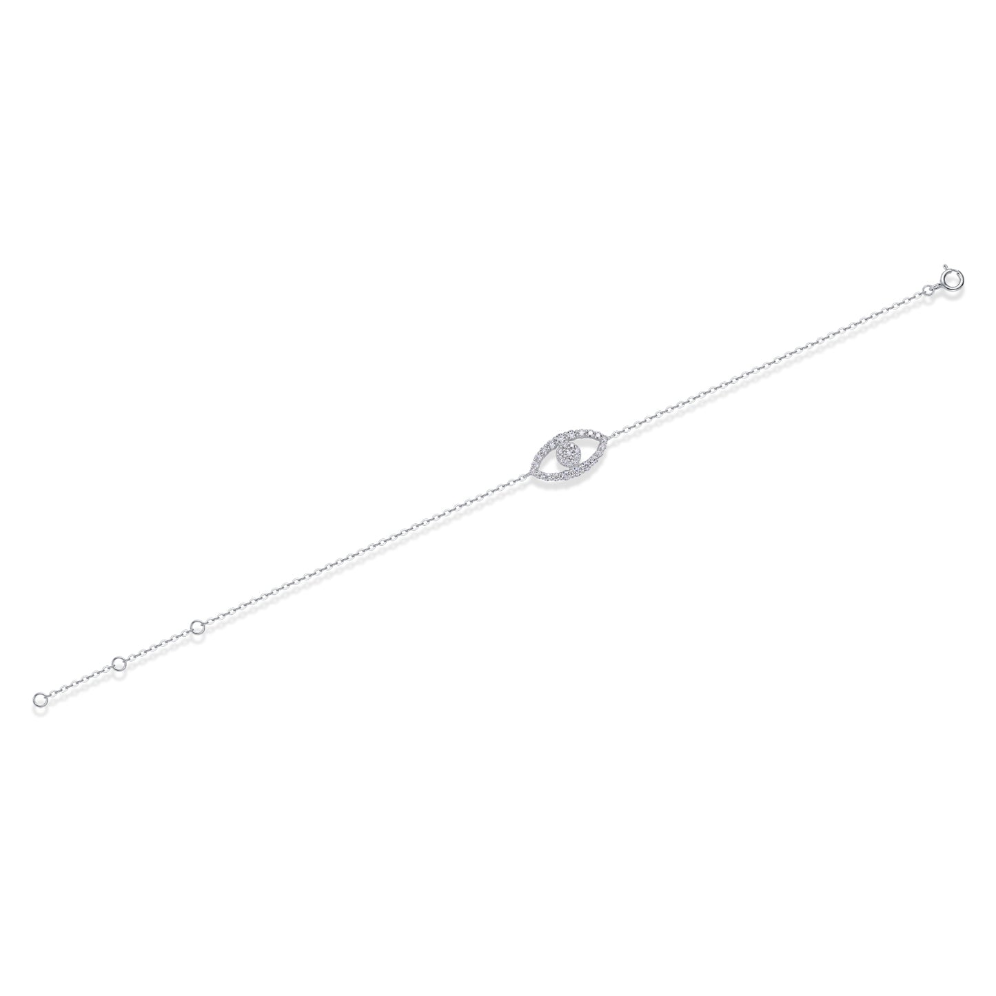 Wish Fairy Moissanite Platinum-Plated Sterling Silver Bracelet