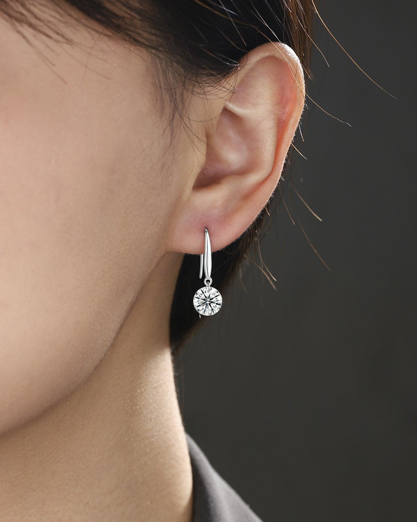 Classic Moissanite Platinum-Plated Sterling Silver Stud Earrings