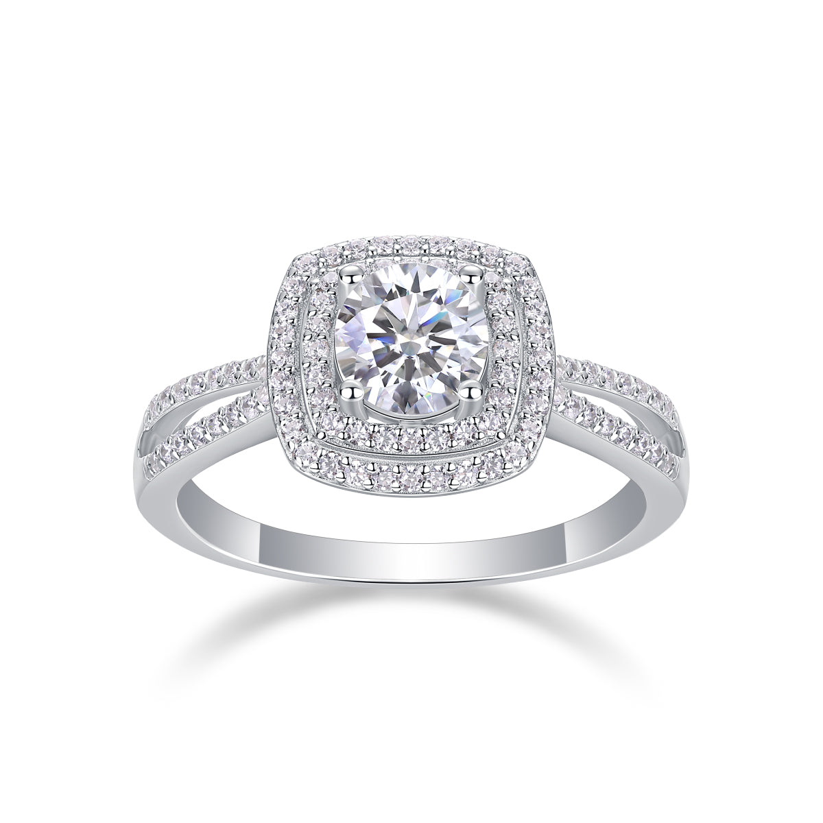 Sweet Holiday — 1-Carat Moissanite Wedding Ring Set in S925 Sterling Silver with Platinum Plating