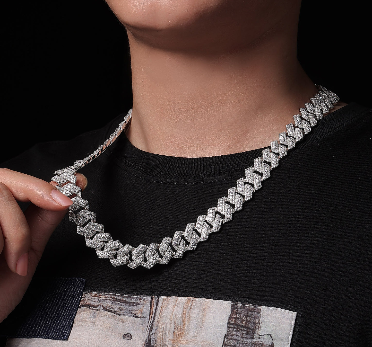 Jinba Legend — S925 Sterling Silver Pendant Necklace & Collar Chain Set with Premium Moissanite