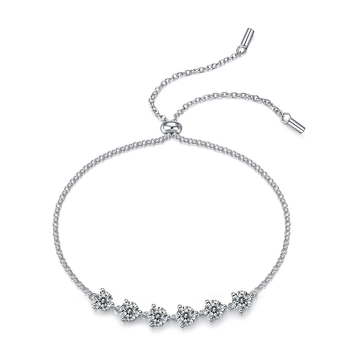 Dreamy Beauty Moissanite Silver Bracelet Set – Platinum-Plated S925 Silver