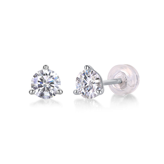 Frozen Frame 0.5-Carat Moissanite Stud Earrings – Platinum-Plated S925 Silver